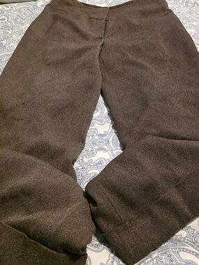 Anne Klein Wide Leg Cuffed Brown Dress Pants